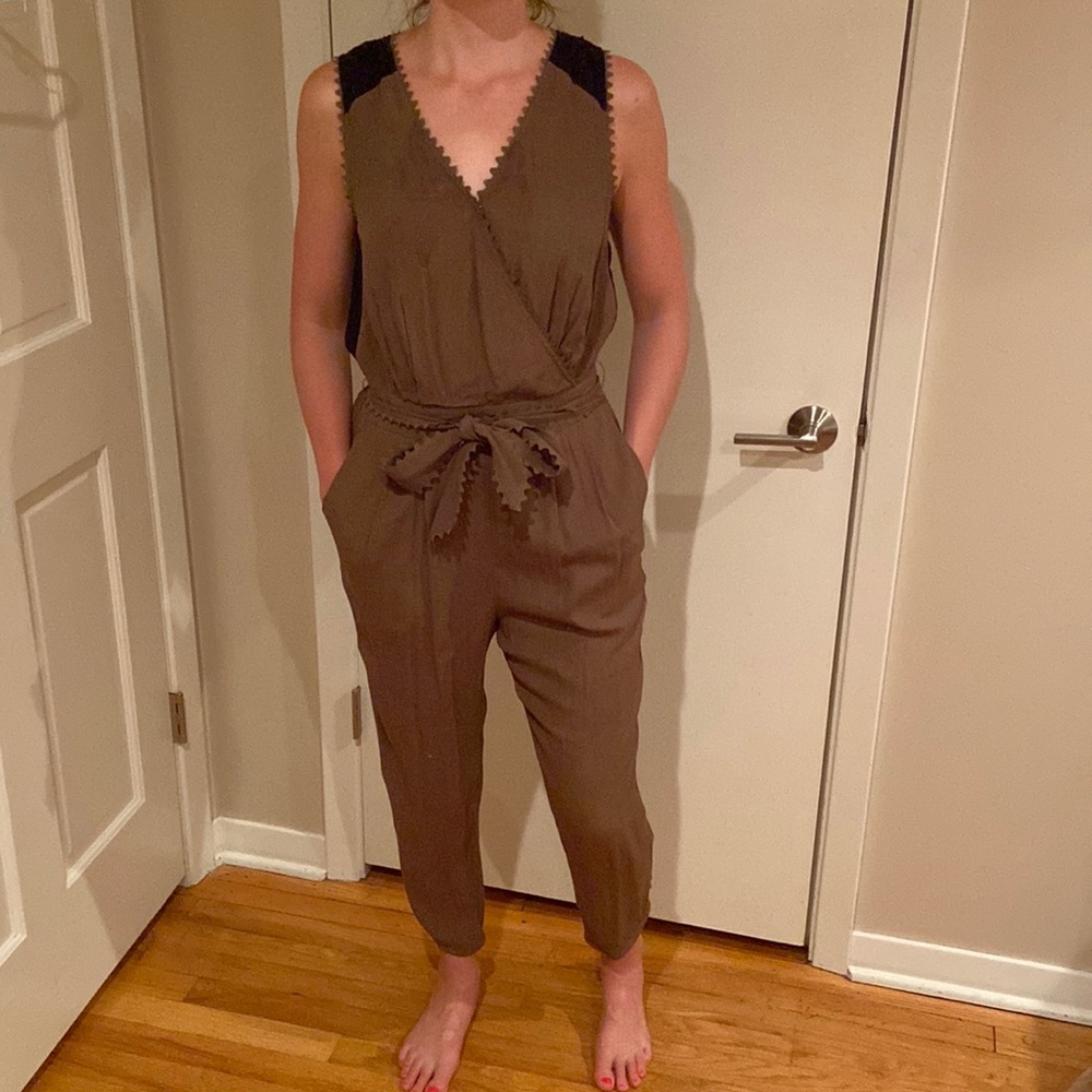 Anthropologie lace back jumpsuit